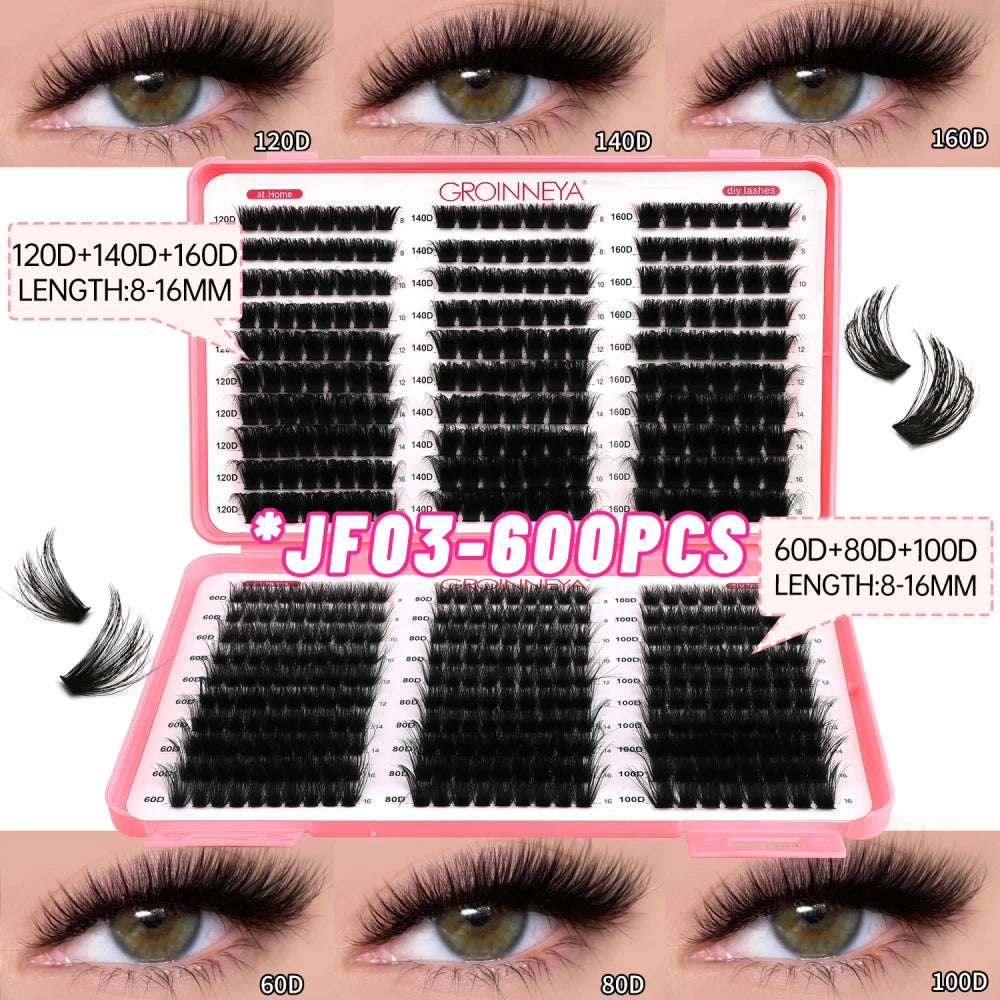 GROINNEYA DIY Cat-Eye Lash Clusters