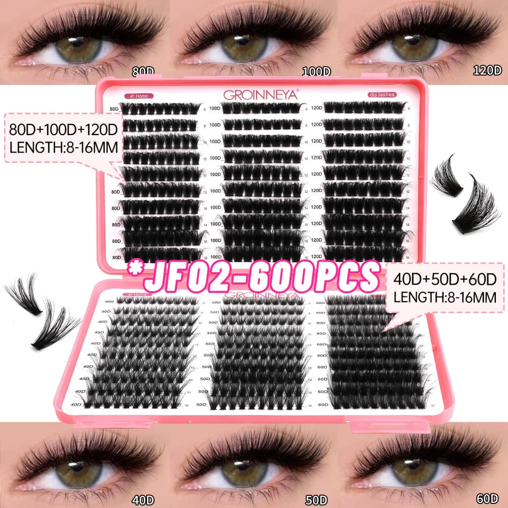 GROINNEYA DIY Cat-Eye Lash Clusters