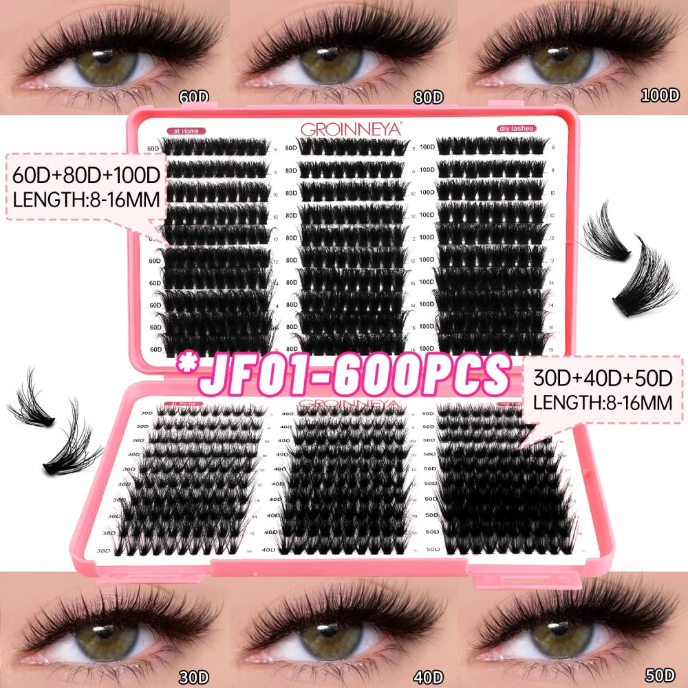 GROINNEYA DIY Cat-Eye Lash Clusters