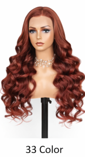 Copper Ginger Loose Body Wave Light 3D Cap C Part Glueless 24' Mini Knots Pre-plucked Brazilian Lace Wig