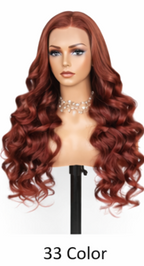 Copper Ginger Loose Body Wave Light 3D Cap C Part Glueless 24' Mini Knots Pre-plucked Brazilian Lace Wig