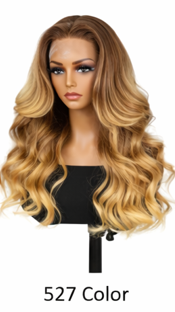 Ombre Frost Brown 24' Glueless Lace Front Wig Body Wave Brazilian Human Hair