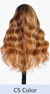 Copper Ginger Loose Body Wave Light 3D Cap C Part Glueless 24' Mini Knots Pre-plucked Brazilian Lace Wig
