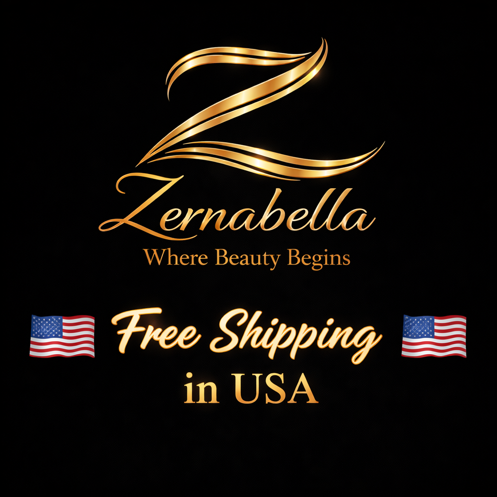 Zernabella logo with free shipping offer on a black background