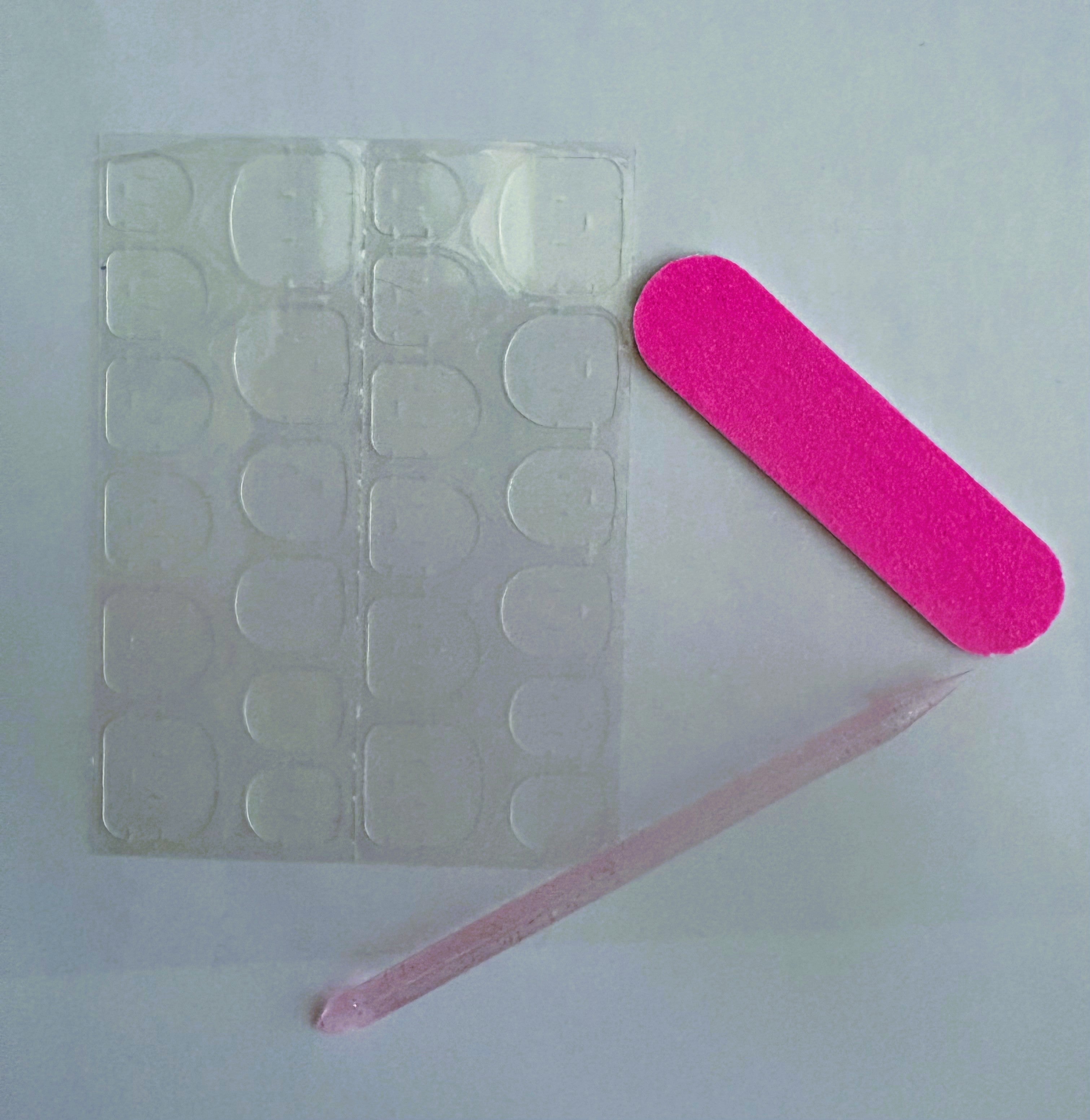 Press On Natural Short French Nails and Eyelashes Set