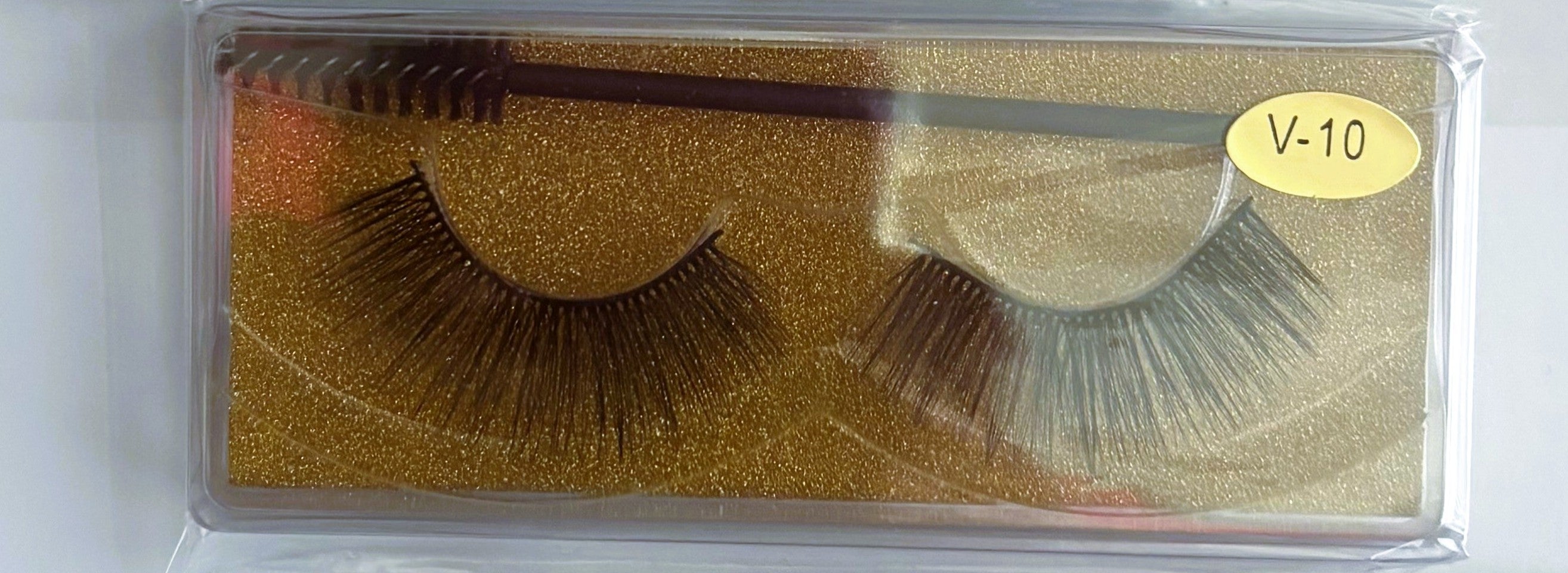 Press On Natural Brown Stars Short French Nails and Eyelashes Set