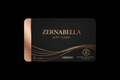 Zernabella gift card with gold accents on a black background